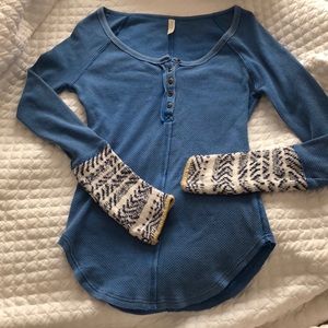 Free people thermal with sweater sleeves